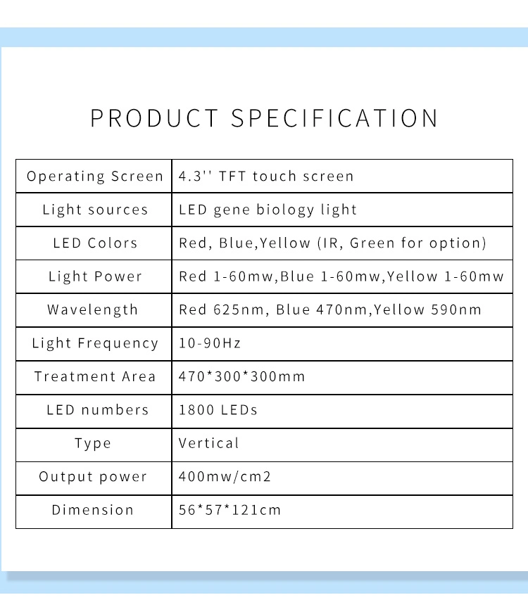 Professional Red+Blue+Yellow PDT Machine Phototherapy Facial LED Light Therapy