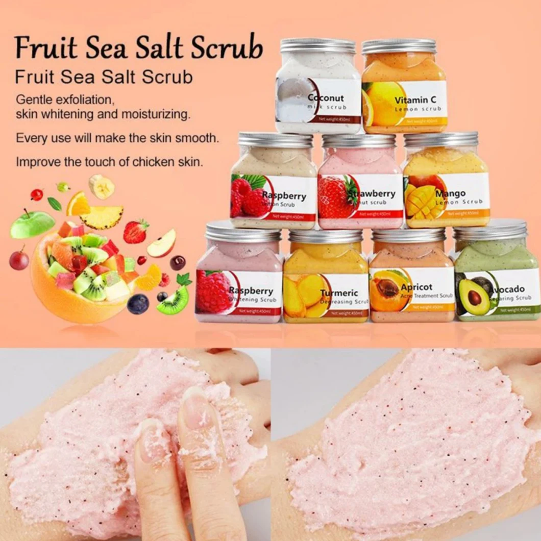 Wholesale Private Label Fruit Skin Care Organic Vegan Brightening Body Bath Scrub Whitening Exfoliating Moisturizing Body Scrub