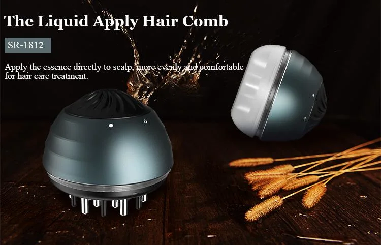 Mini Human Hair Grow Liquid Brush Vibrating Scalp Massage Comb