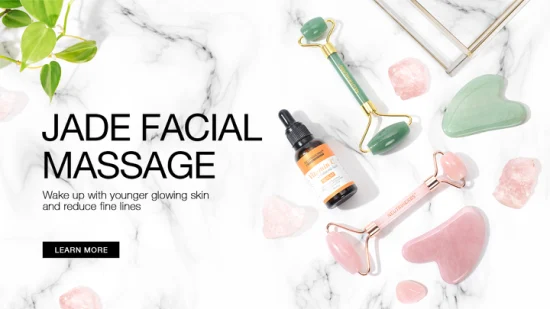 Hot Selling Facial Health Care Gau Sha Stone Anti Aging Green Jade Roller Tool